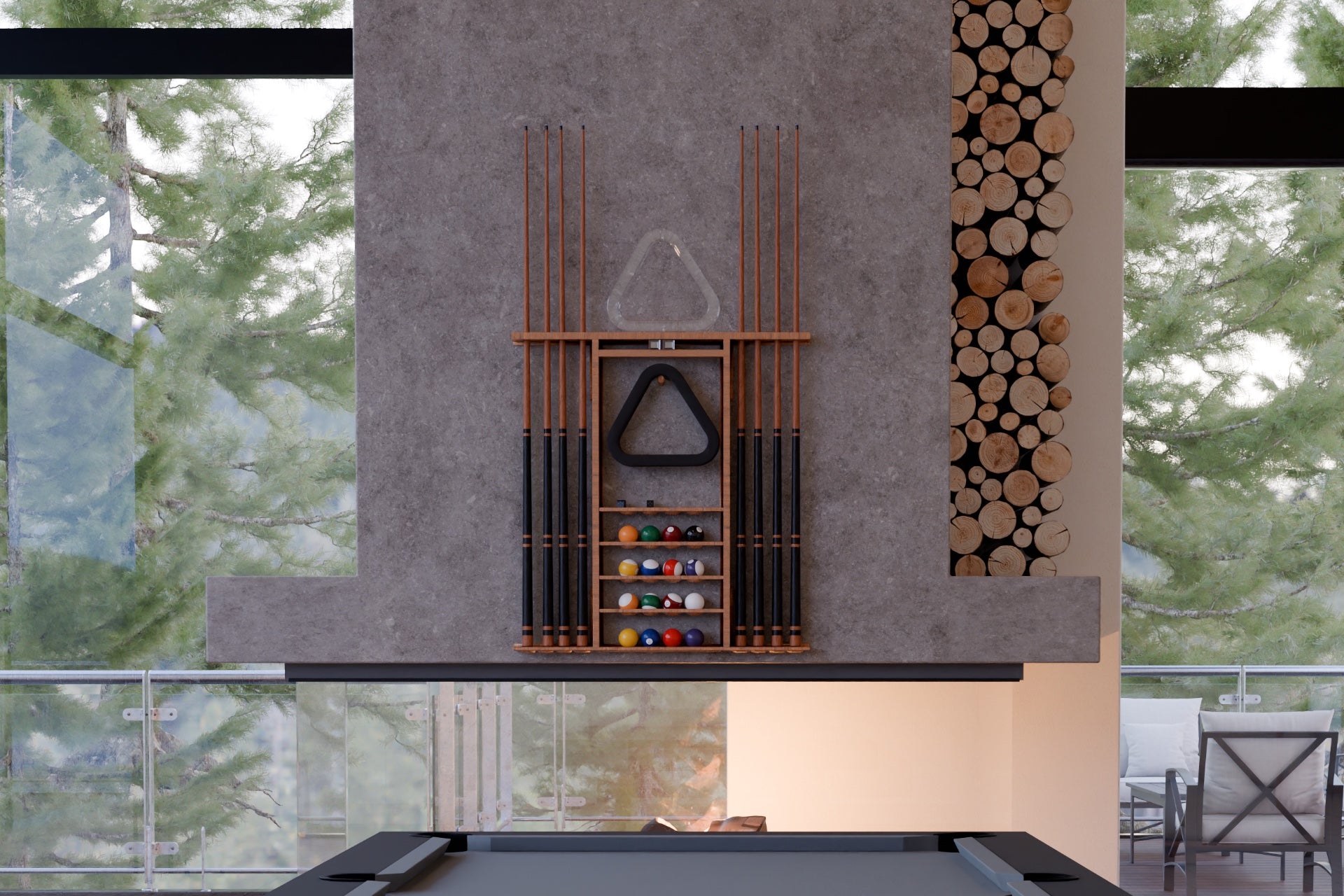 Sky Wall Cue Rack